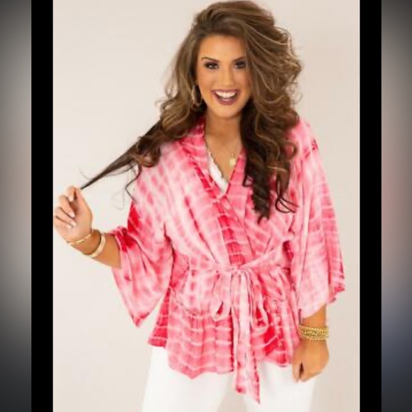 Umgee Tops - Pink Tie-Dye Women's Top